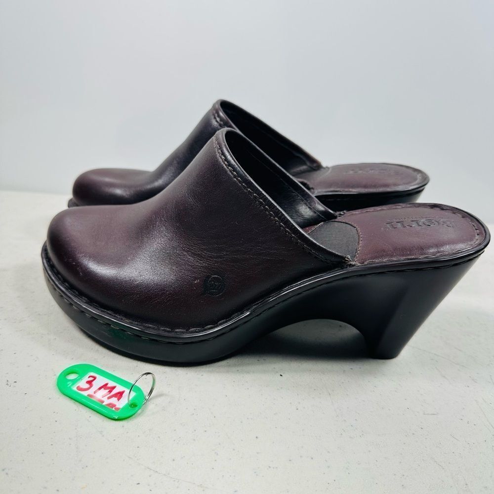 Born Women's Brown Leather Clogs size 8